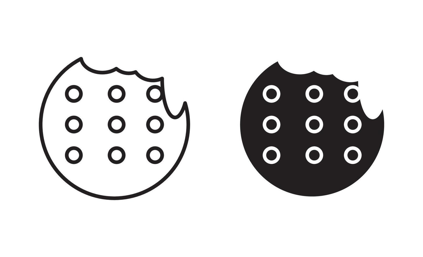 Biscuit outline icon collection or set. Biscuit Thin line art vector