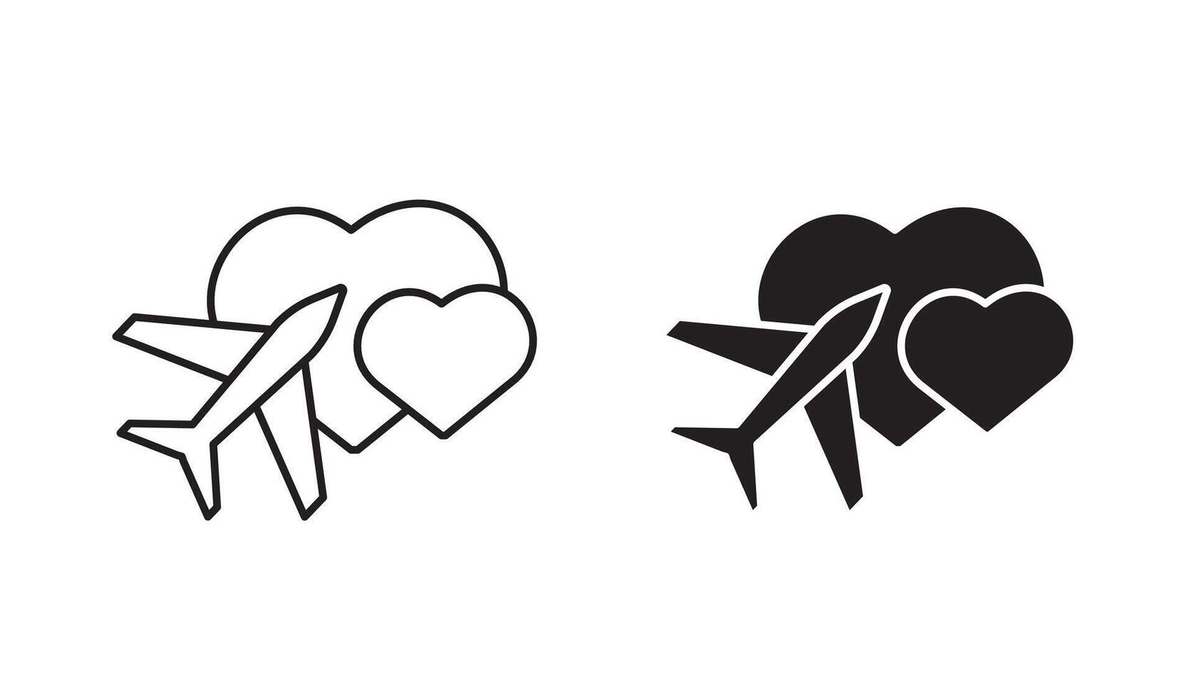 Honeymoon linear thin line icon graphics. Honeymoon set use for web ui or app vector