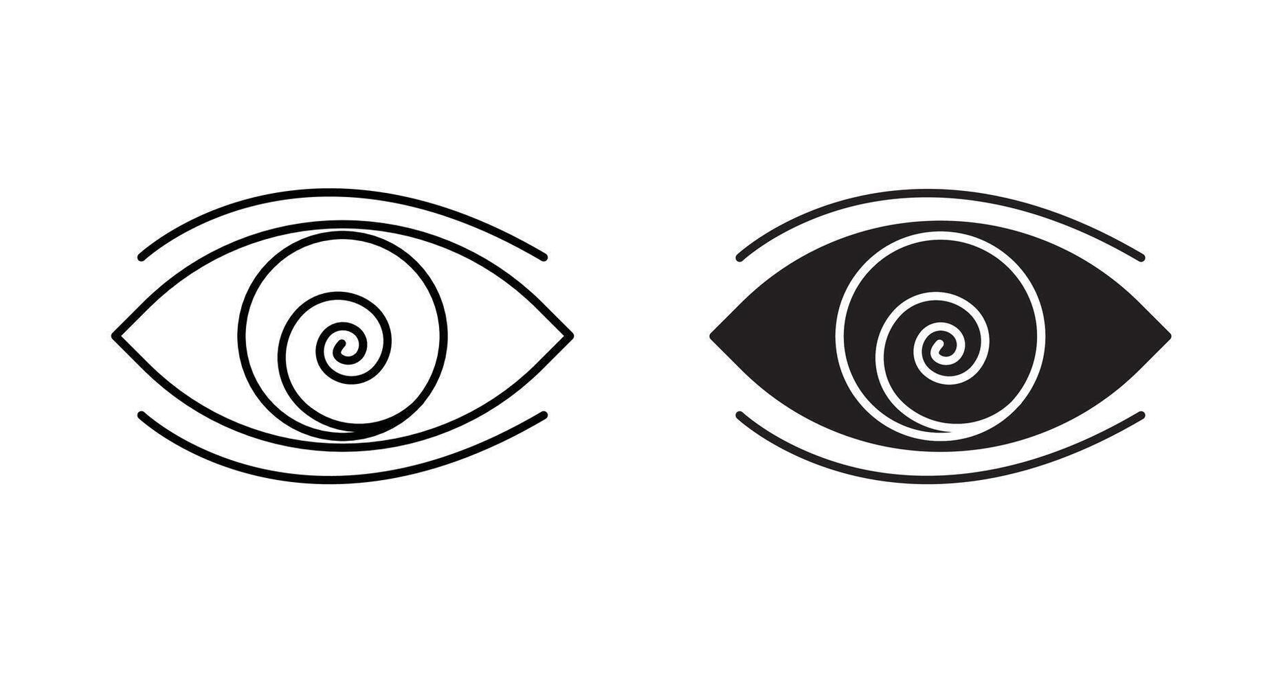 Hypnotic outline icon collection or set. Hypnotic Thin line art vector