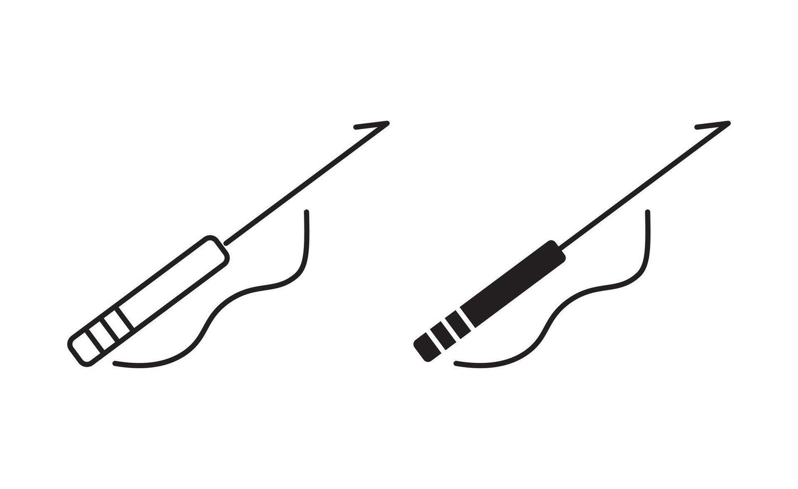 Harpoon outline icon collection or set. Harpoon Thin line art vector