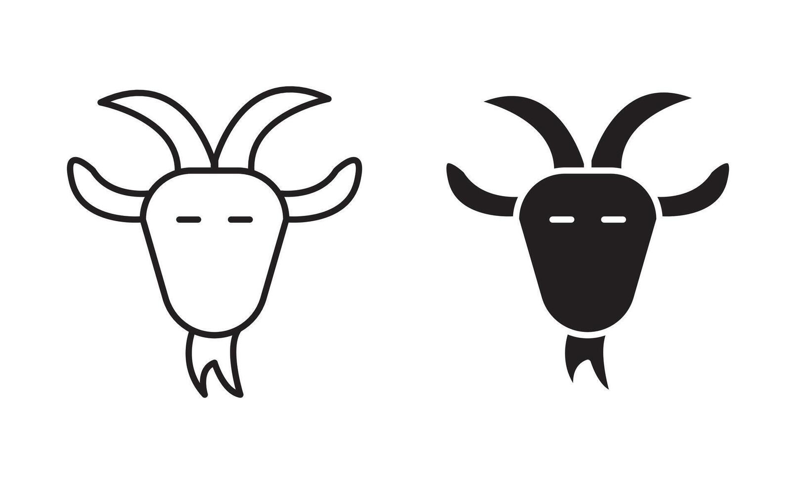 Goat outline icon collection or set. Goat Thin line art vector