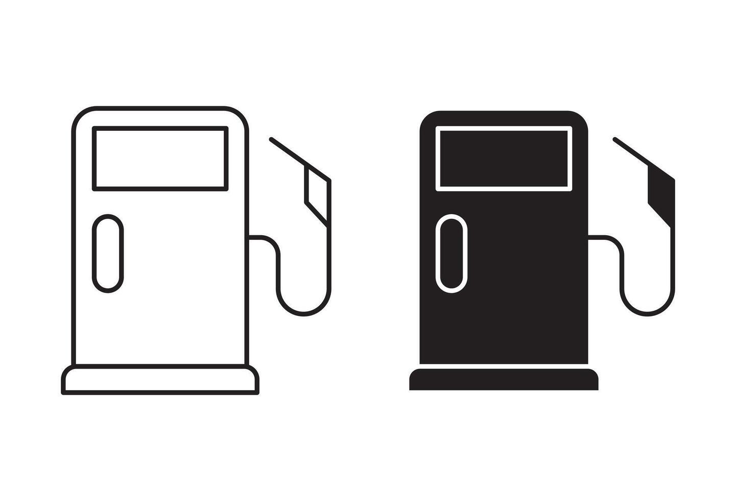 Gas station outline icon collection or set. Gas station Thin line art vector
