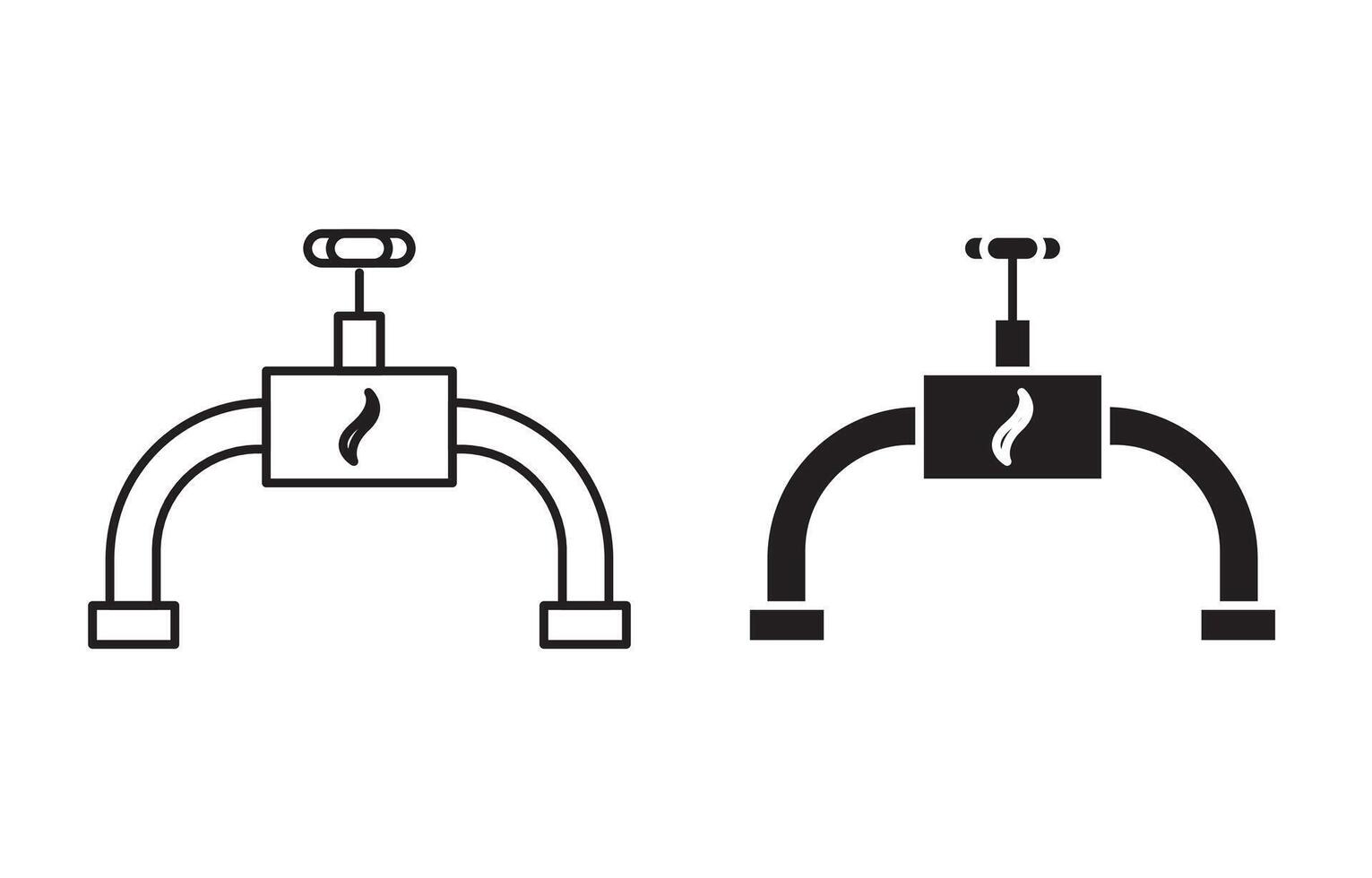 Gas pipe outline icon collection or set. Gas pipe Thin line art vector
