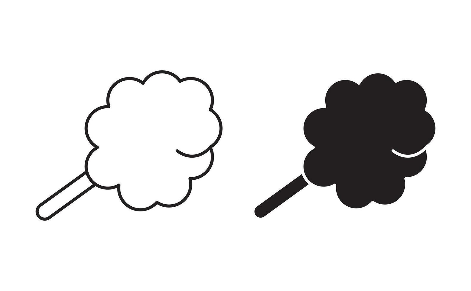 Cotton candy linear art icon set. Cotton candy mark for web vector