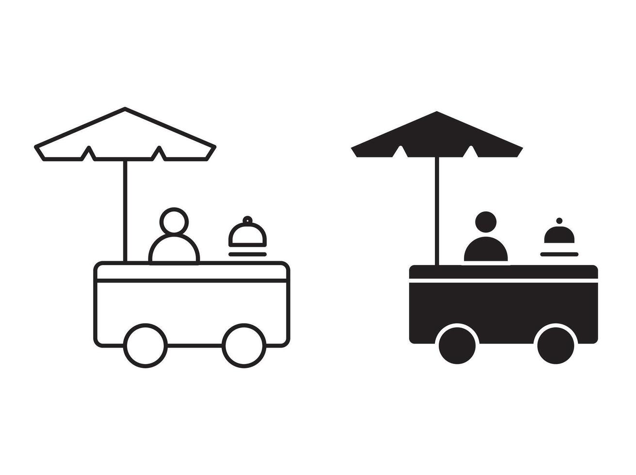 Food cart icon mark set symbol for web application vector