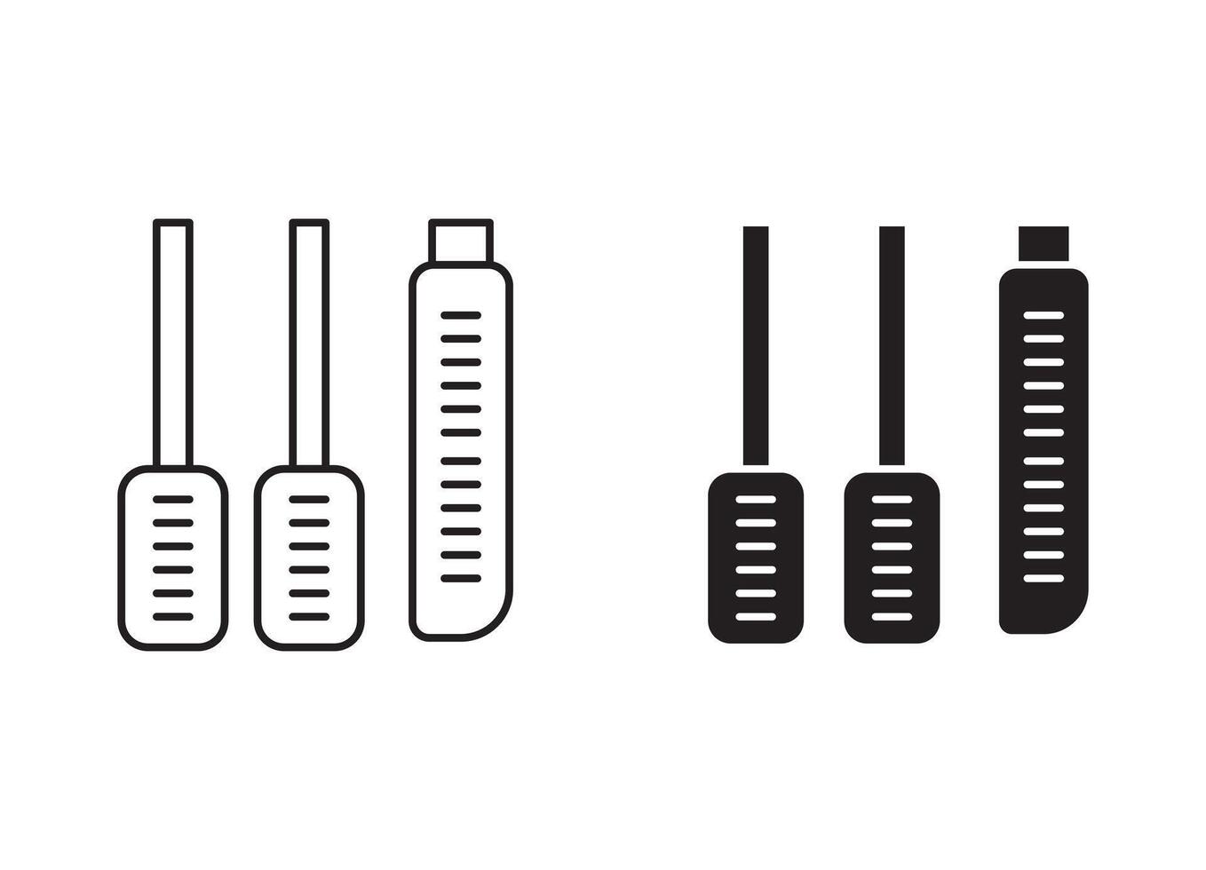 car pedal linear thin line icon graphics. car pedal set use for web ui or app vector