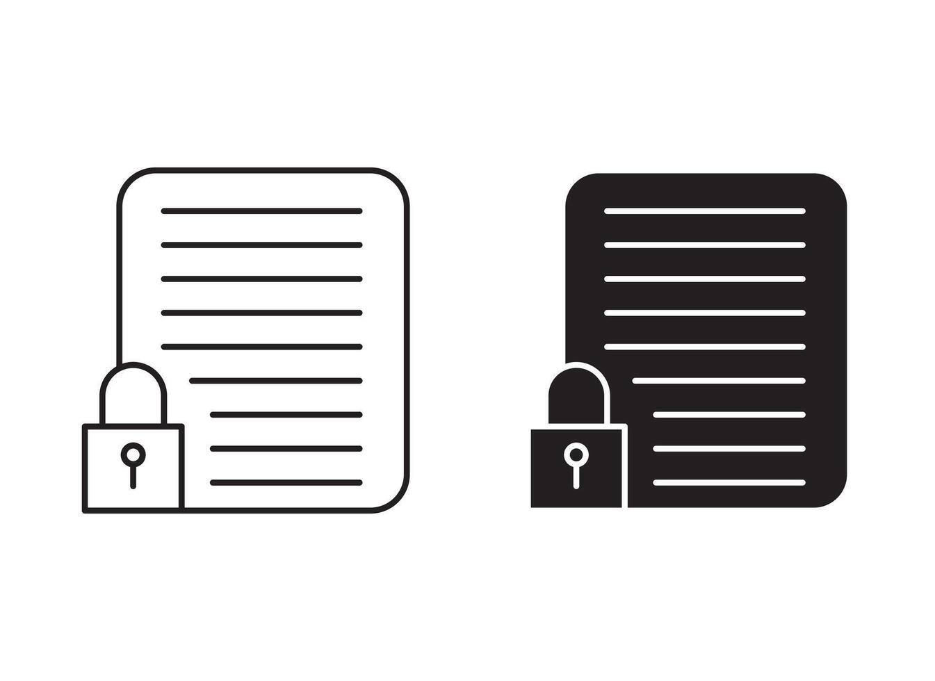 Confidential Project outline icon collection or set. Confidential Project Thin line art vector