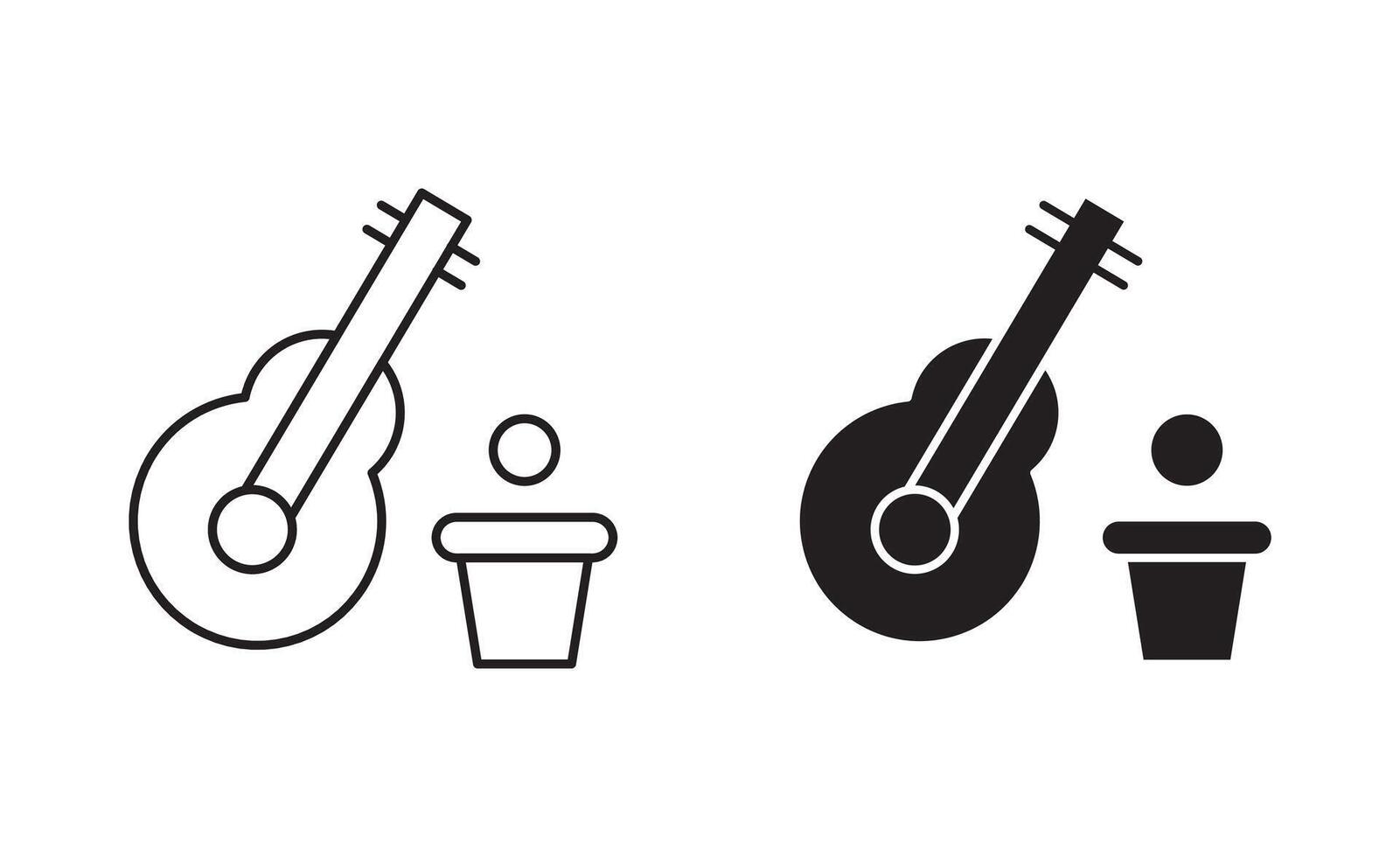 Busking outline icon collection or set. Busking Thin line art vector