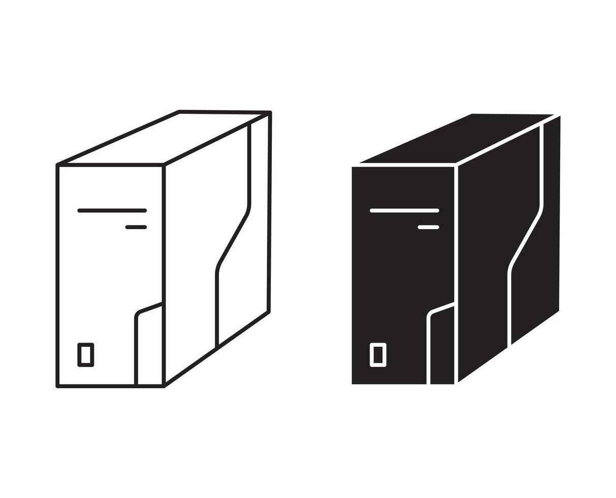 Computer Case linear thin line icon graphics. Computer Case set use for web ui or app vector