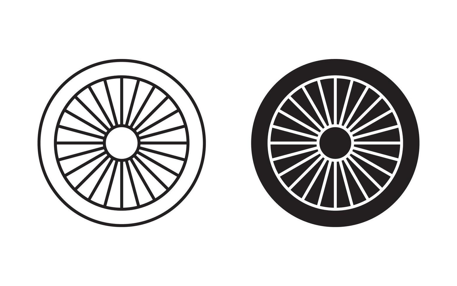 car hubcap outline icon collection or set. car hubcap Thin line art vector