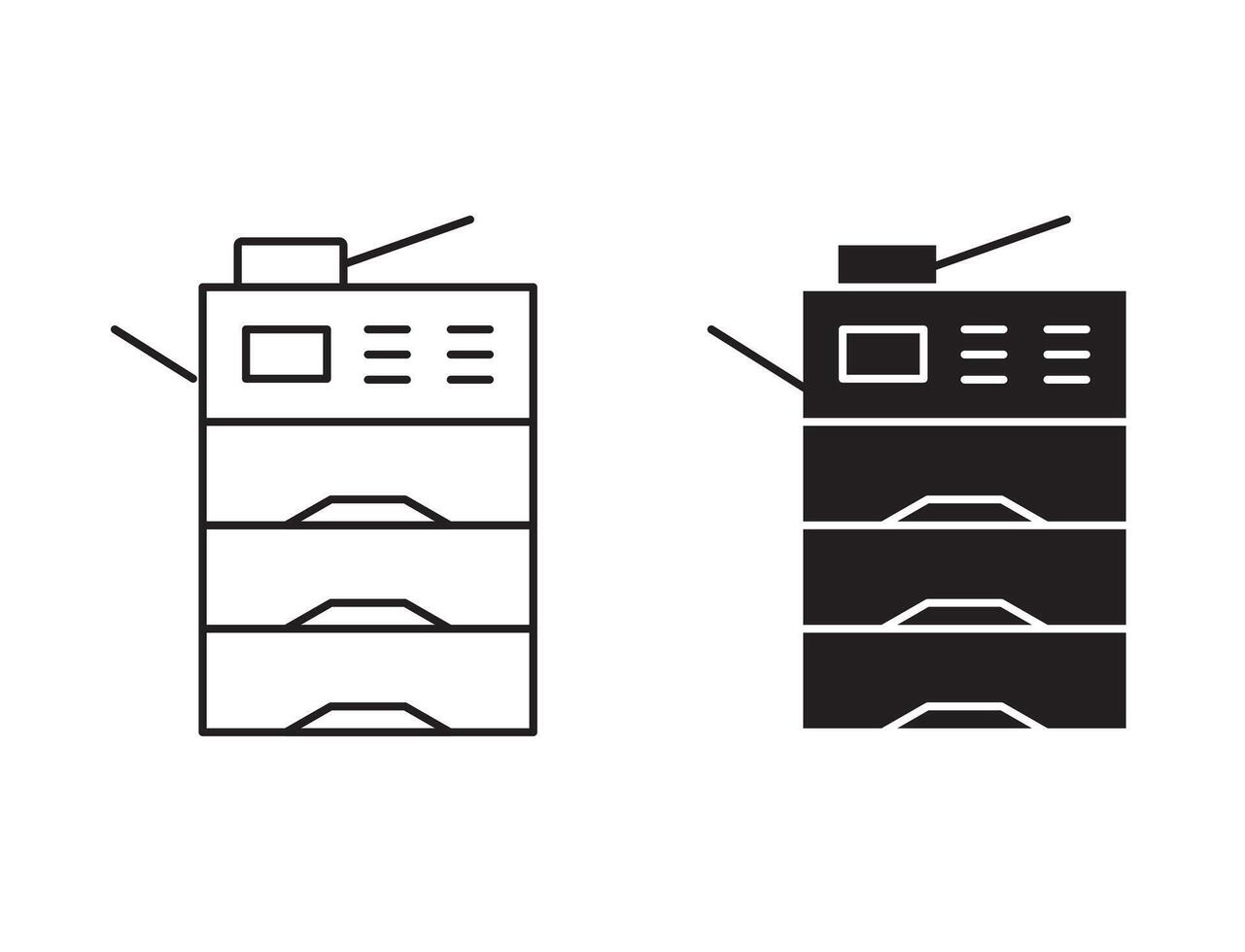 Copy Machine outline icon collection or set. Copy Machine Thin line art vector