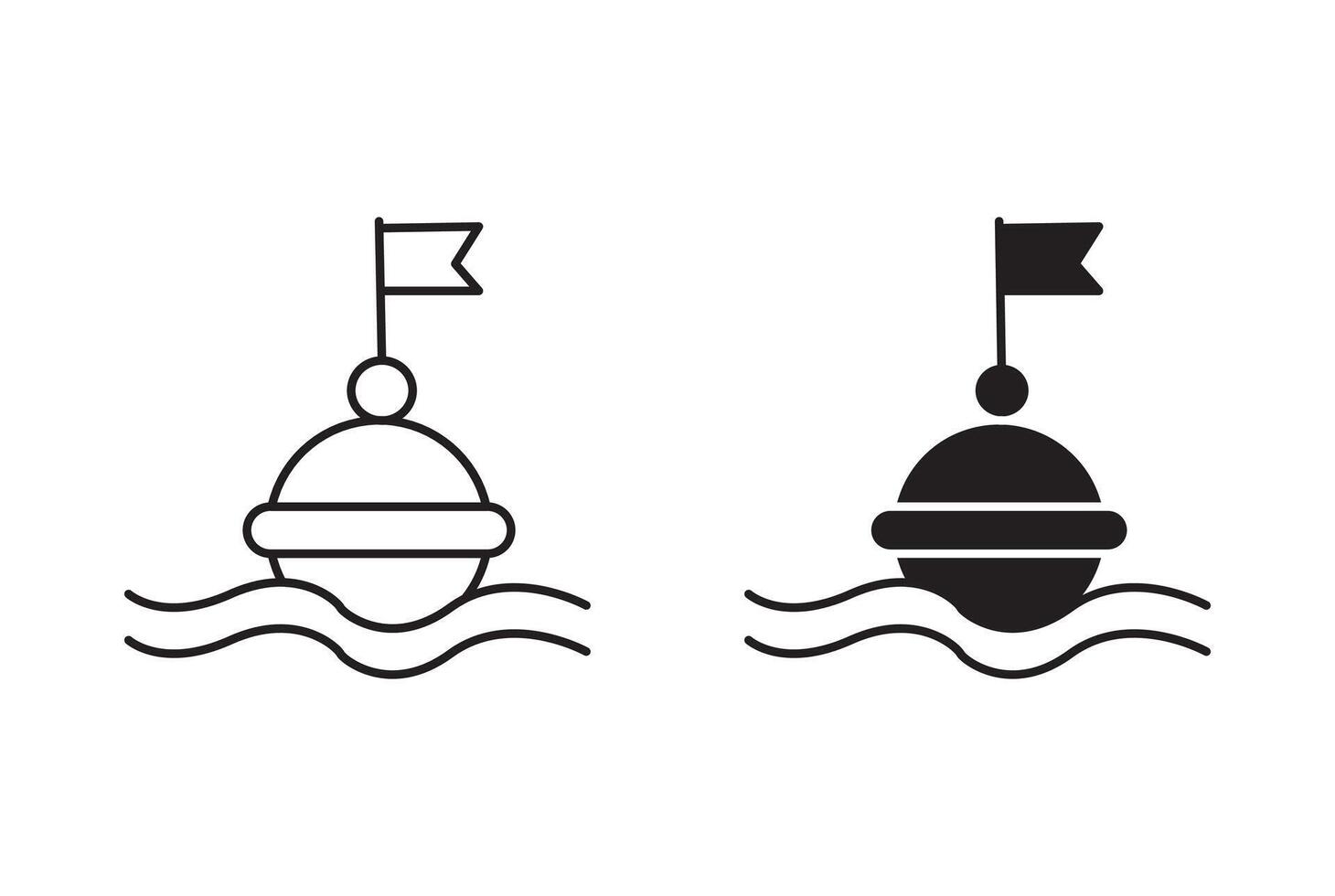Buoy flat editable icon mark set. Buoy illustration with thin stroke vector