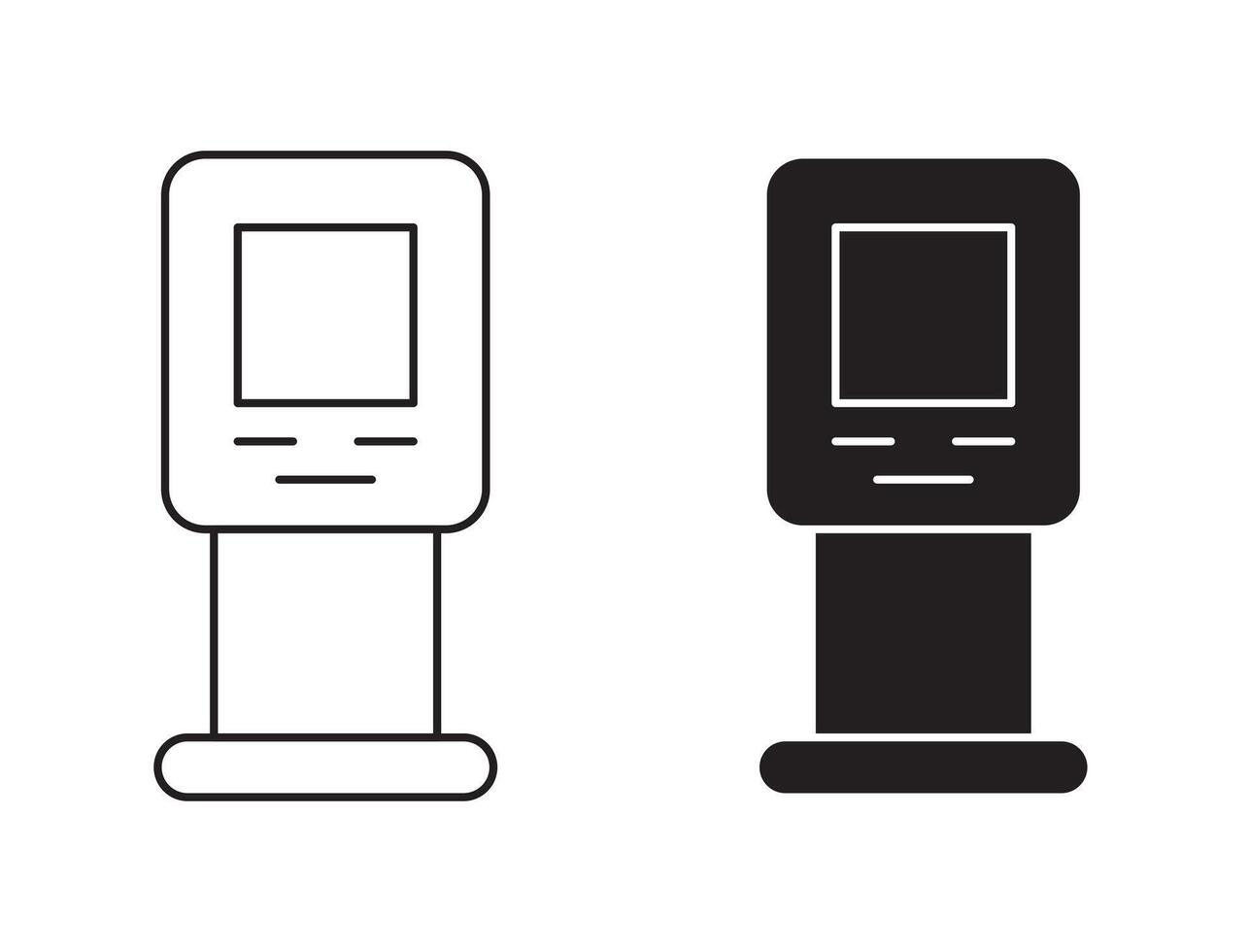 Kiosk outline icon collection or set. Kiosk Thin line art vector