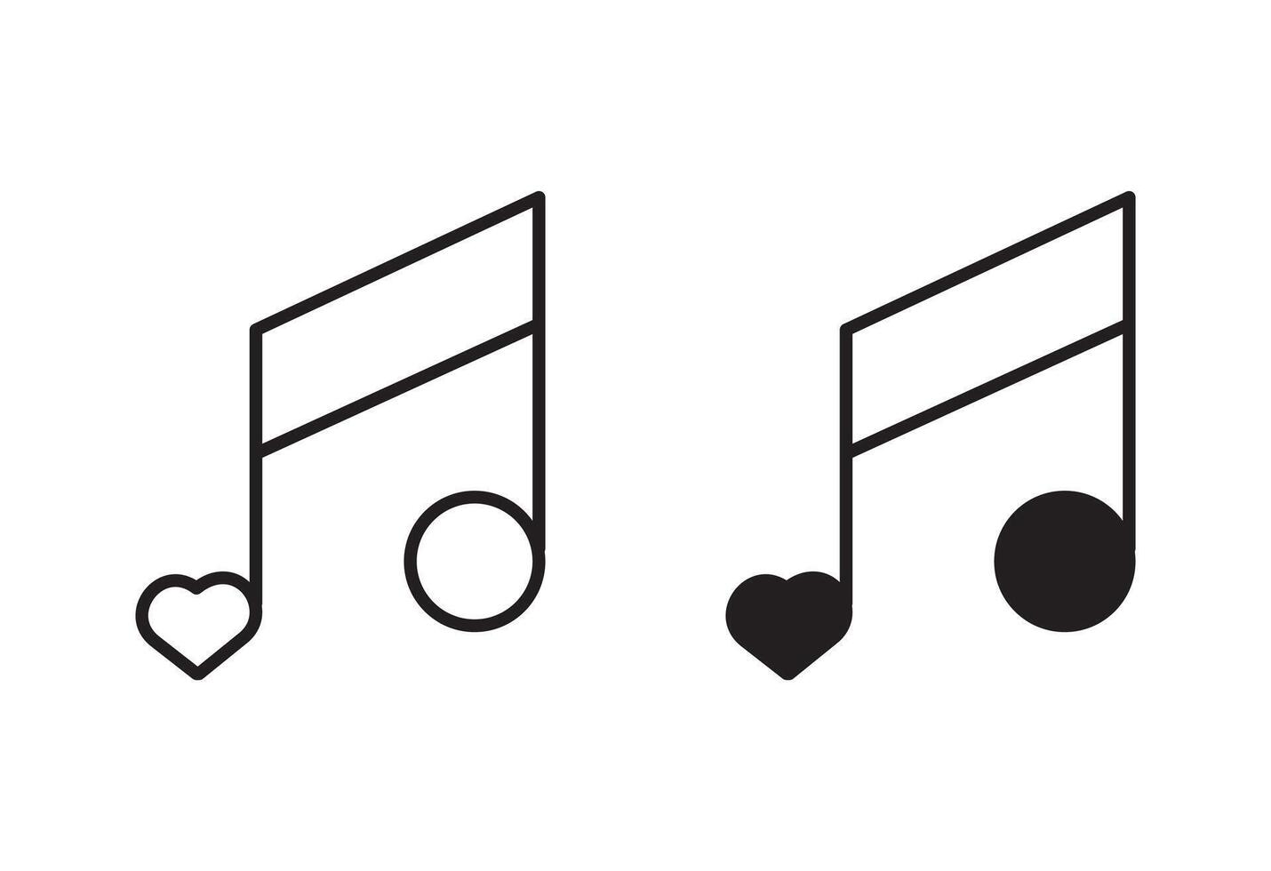 love Music linear thin line icon graphics. love Music set use for web ui or app vector