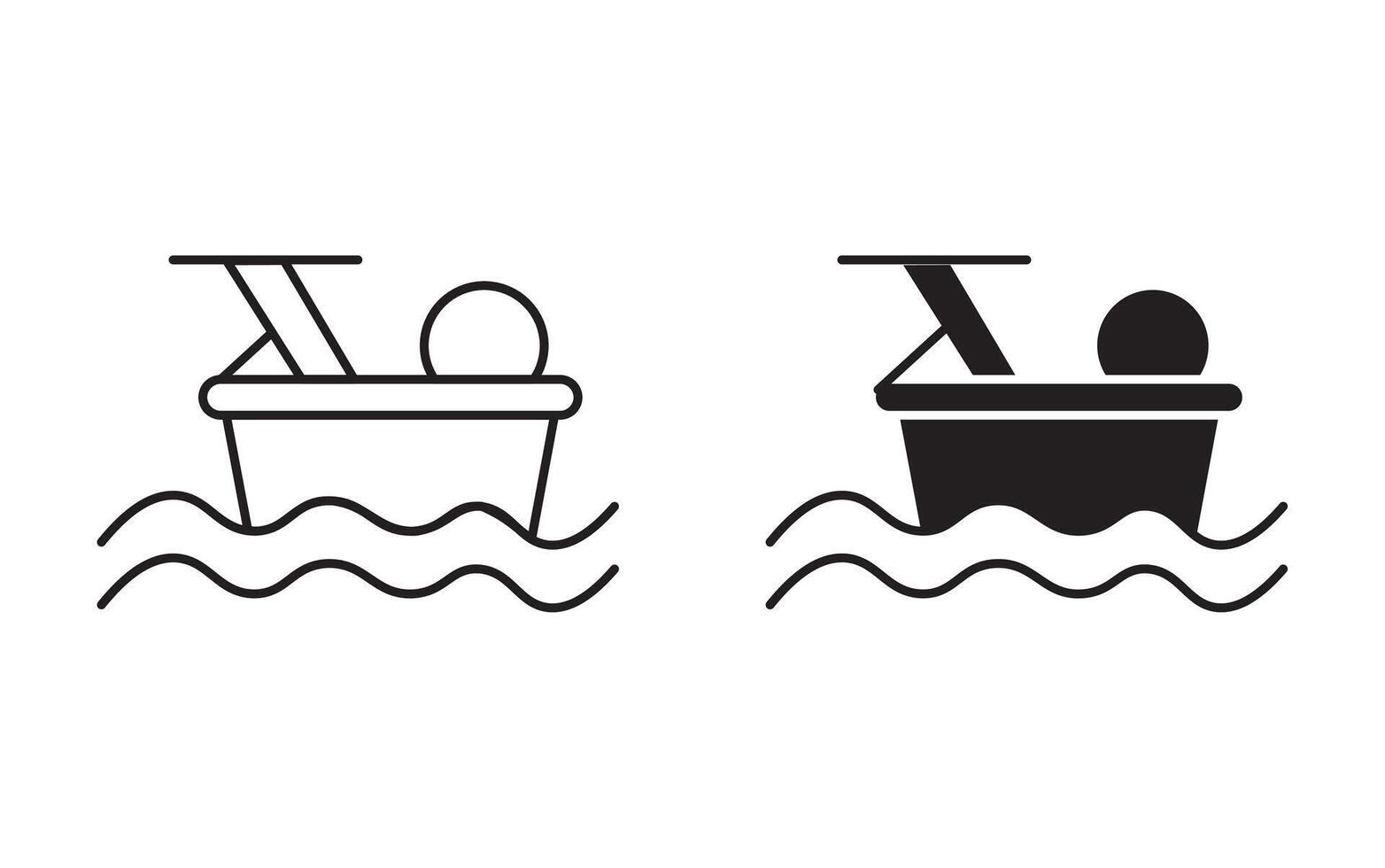 pedalo outline icon collection or set. Pedalo Thin line art vector