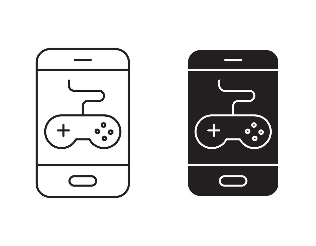 Mobile Game outline icon collection or set. Mobile Game Thin line art vector