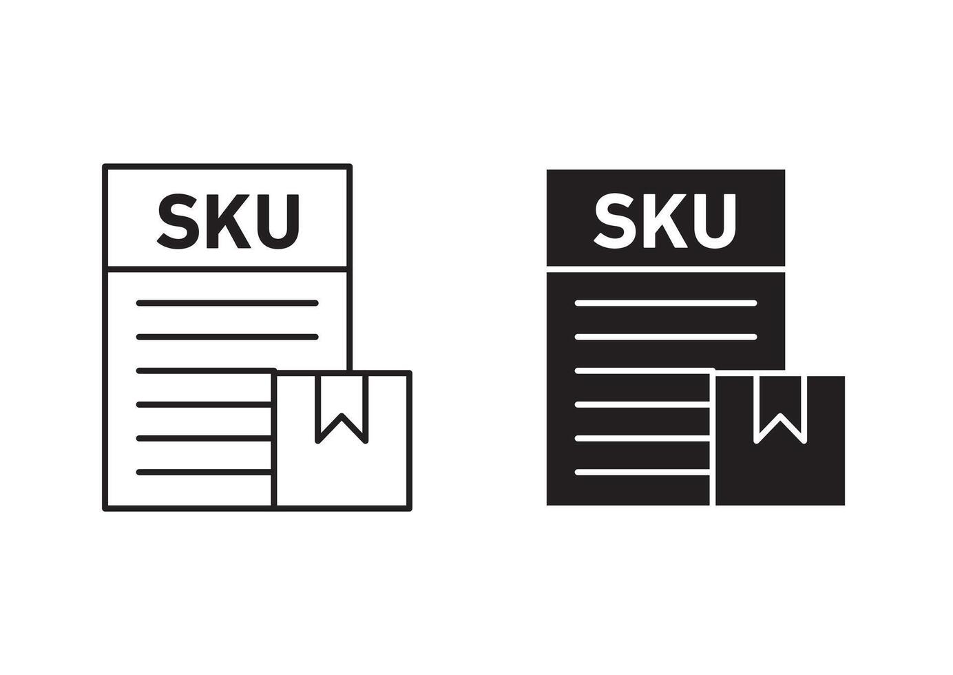 SKU description outline icon collection or set. SKU Thin line art vector