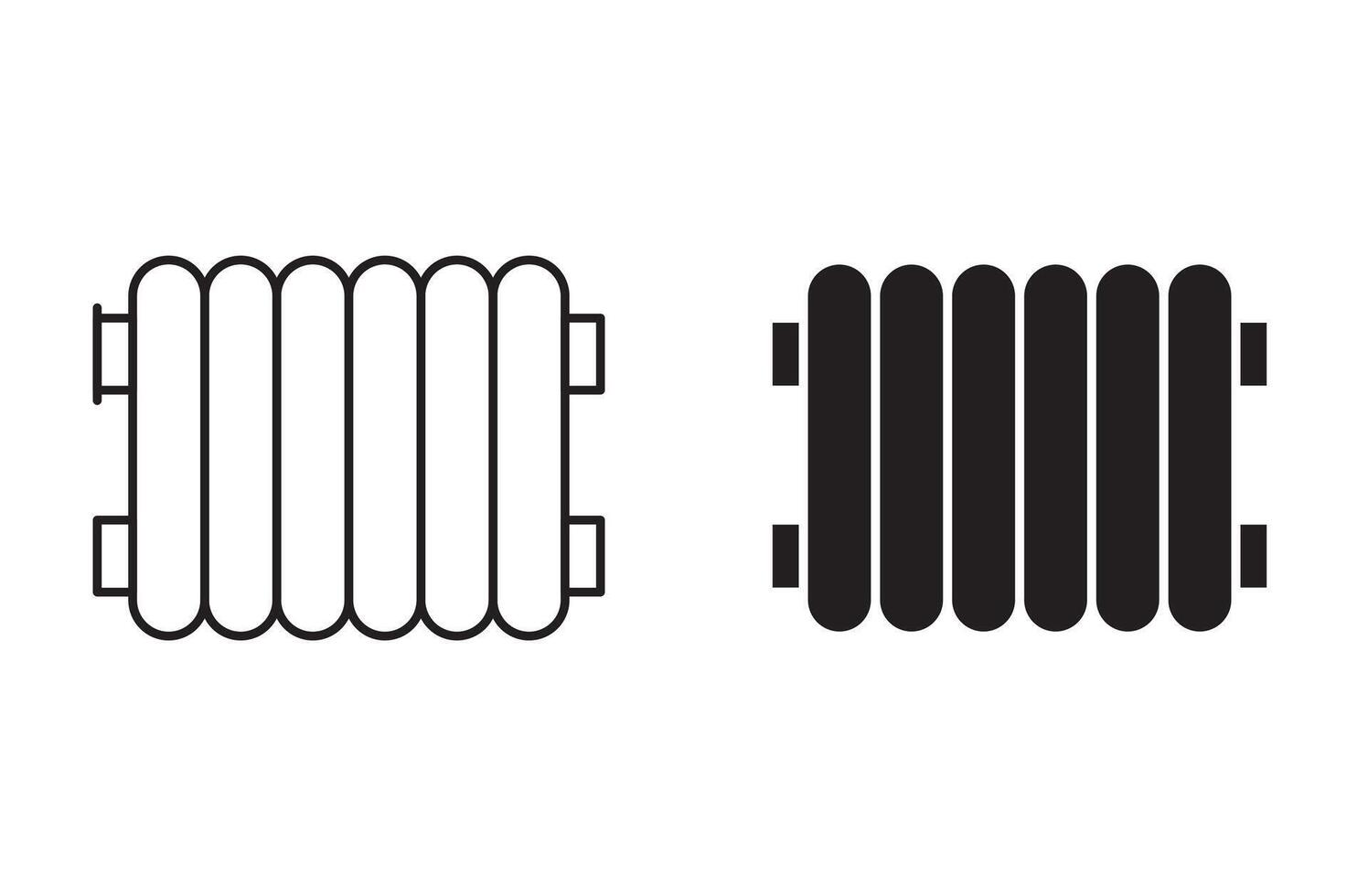 Radiator Outline Icon drawing set. Radiator for app web use vector