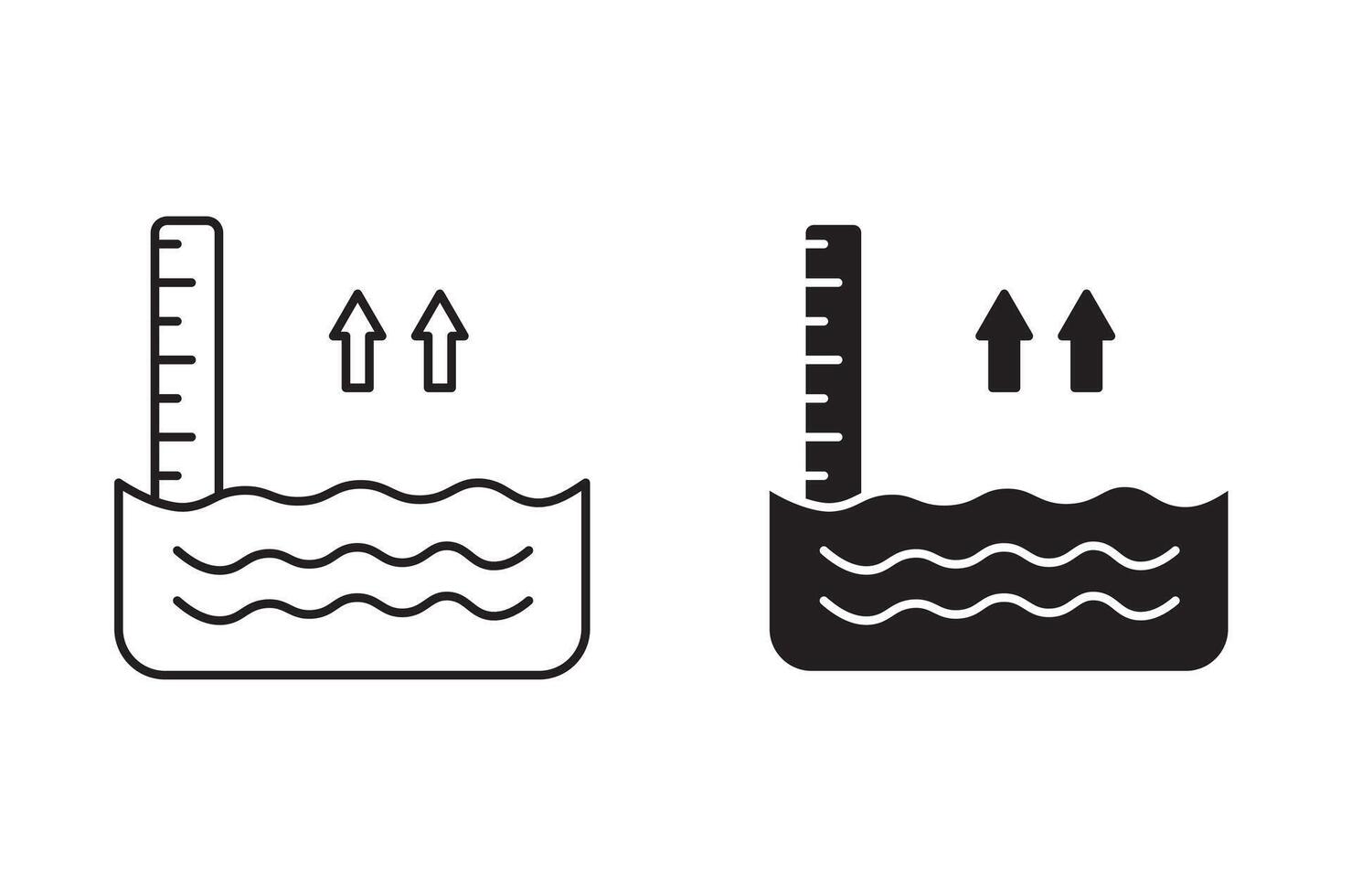 sea level outline icon collection or set. sea level Thin line art vector