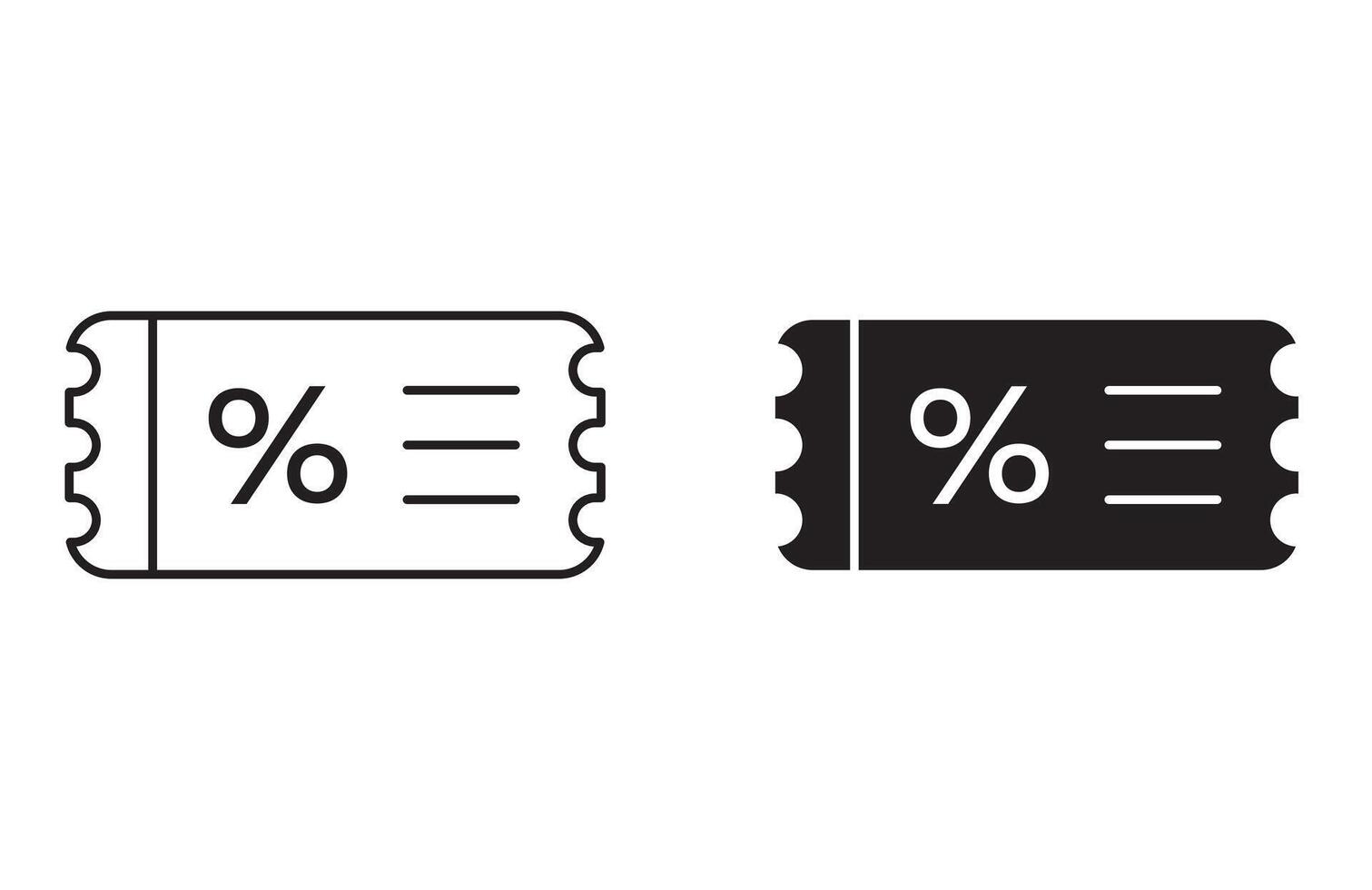 Voucher Outline Icon drawing set. Voucher for app web use vector