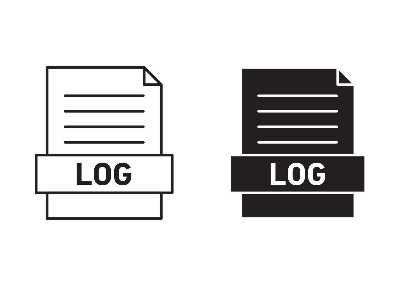 log file outline icon collection or set. log file Thin line art vector
