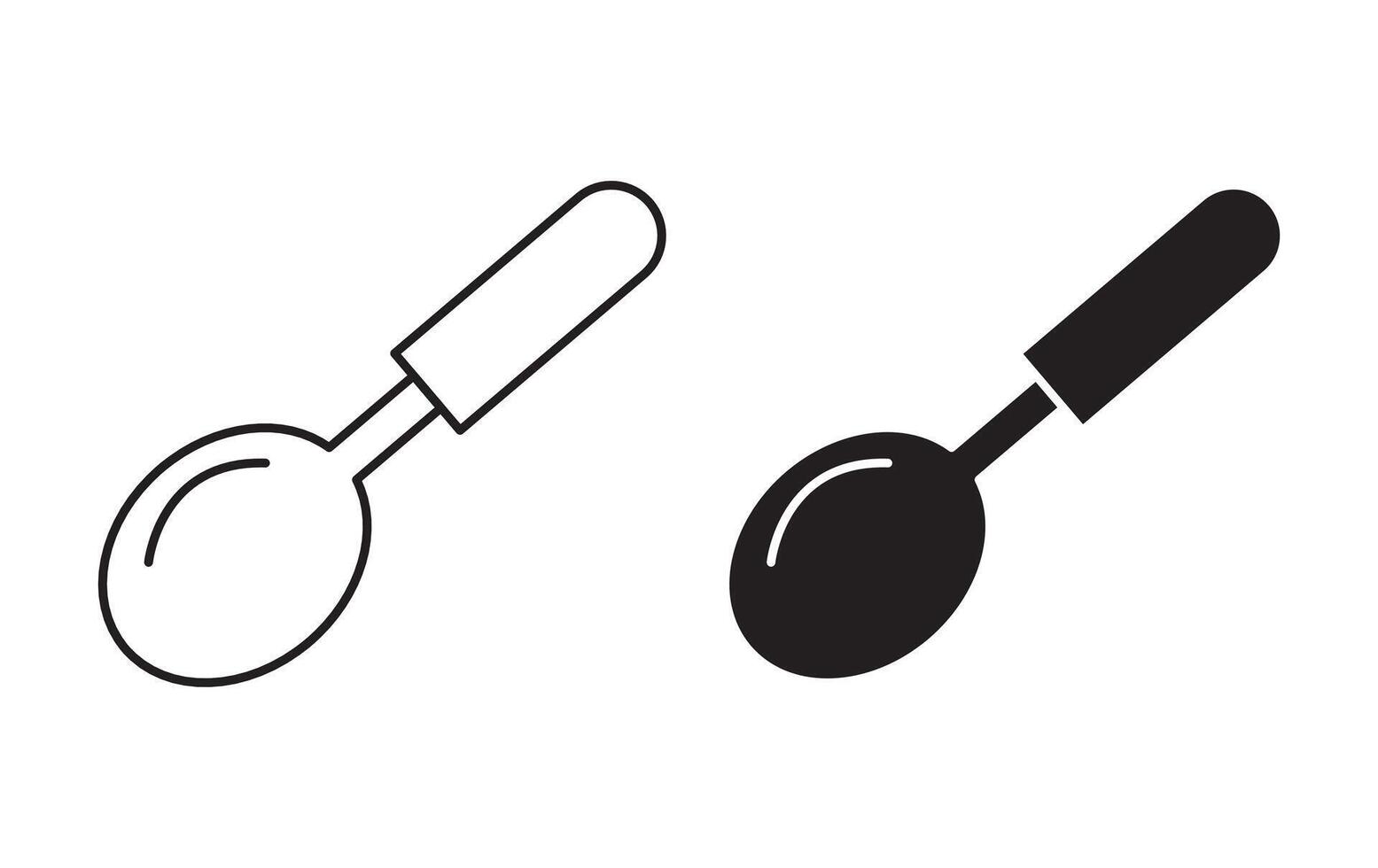 spoon outline icon collection or set. spoon Thin line art vector