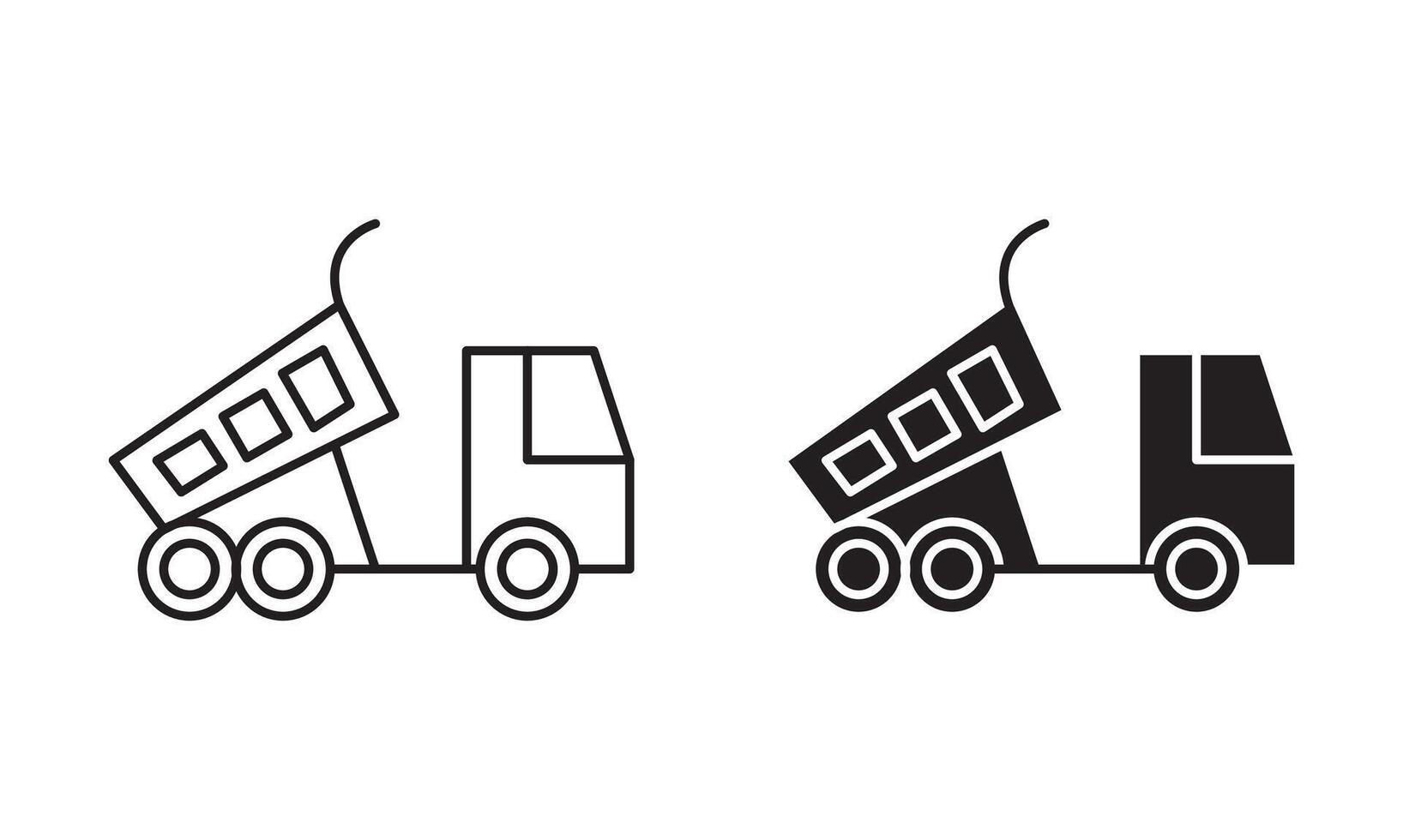 Tipper linear art icon set. Tipper mark for web vector