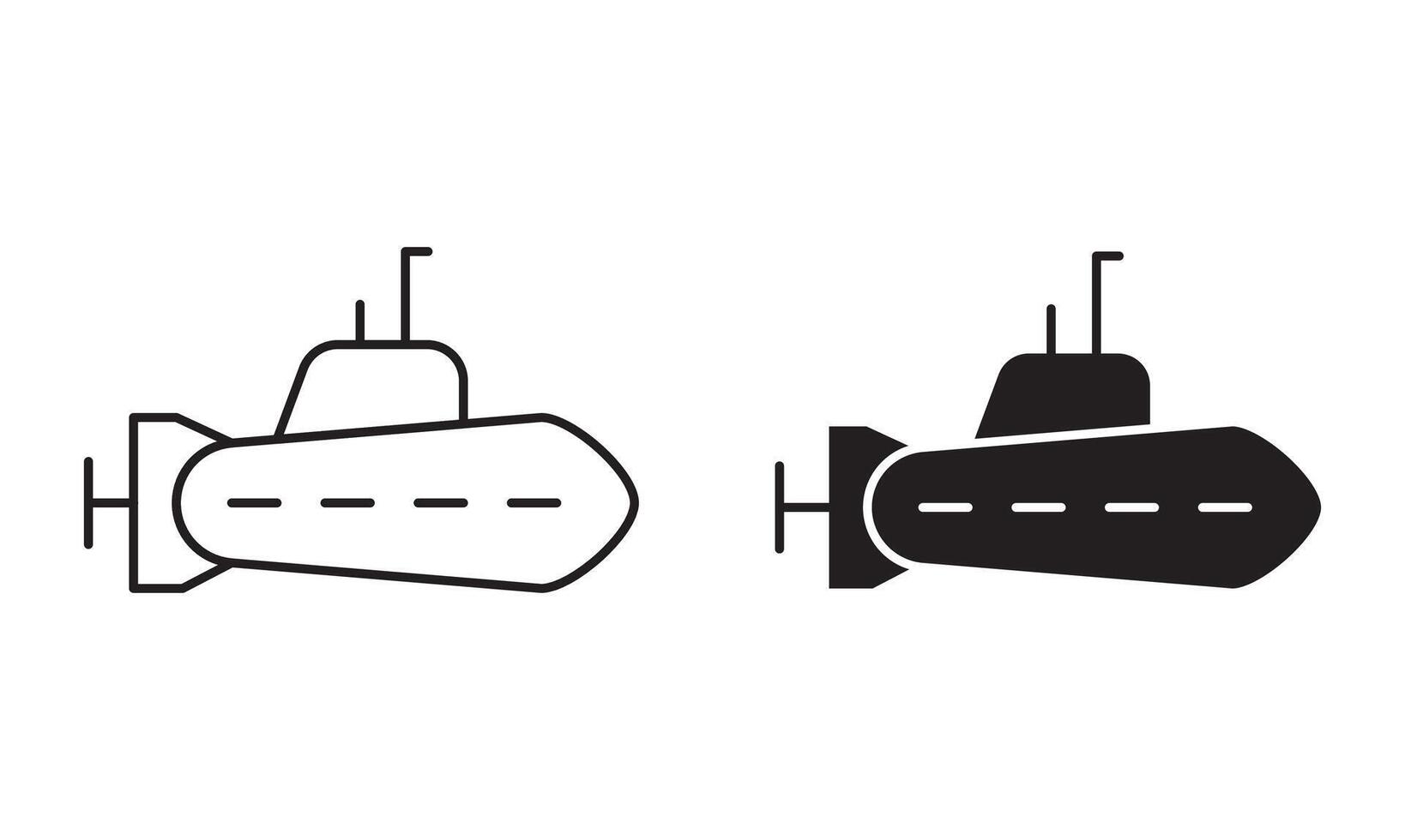 Submarine linear art icon set. Submarine mark for web vector