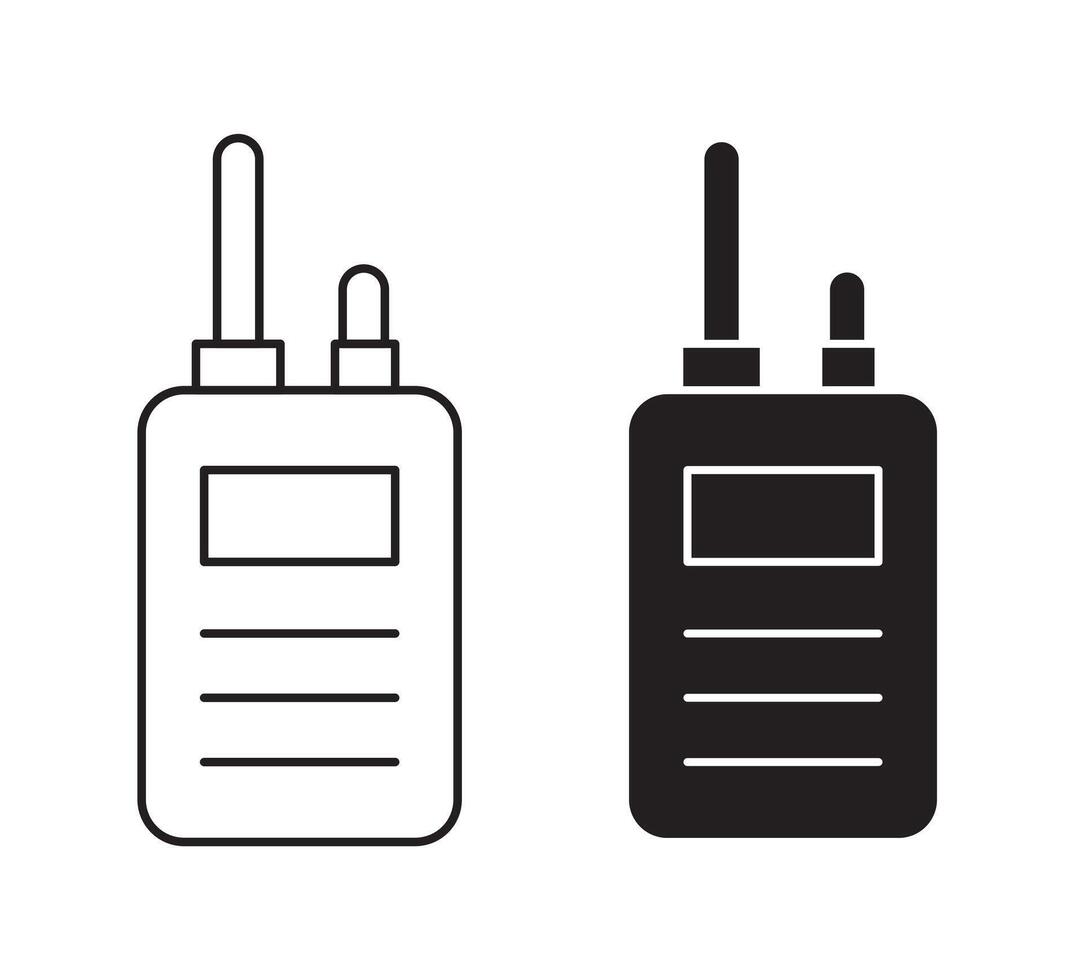 Walkie talkie outline icon collection or set. Walkie talkie Thin line art vector