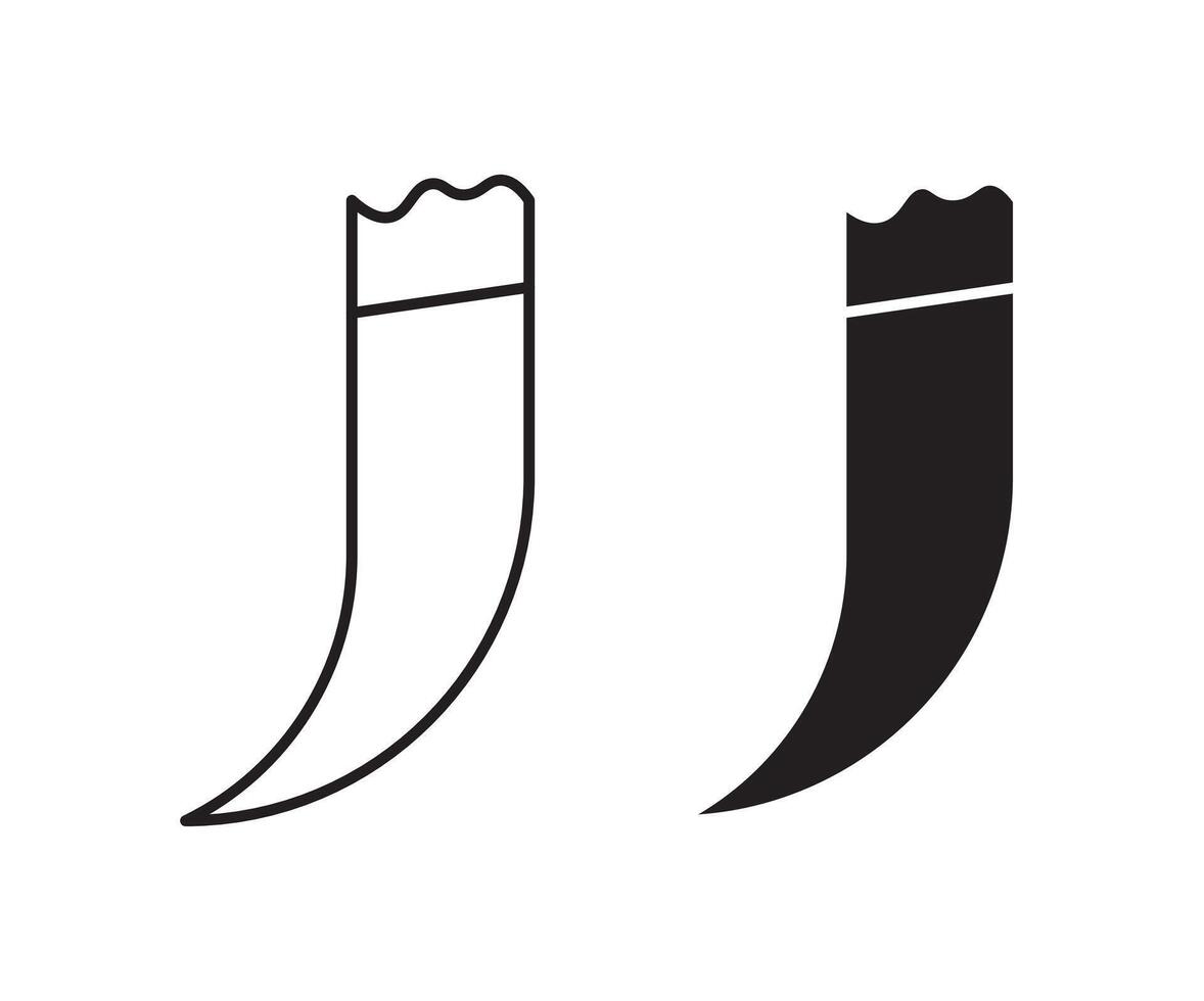 Tusk outline icon collection or set. Tusk Thin line art vector