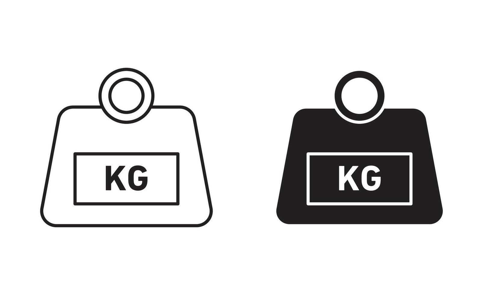 Weight outline icon collection or set. Weight Thin line art vector