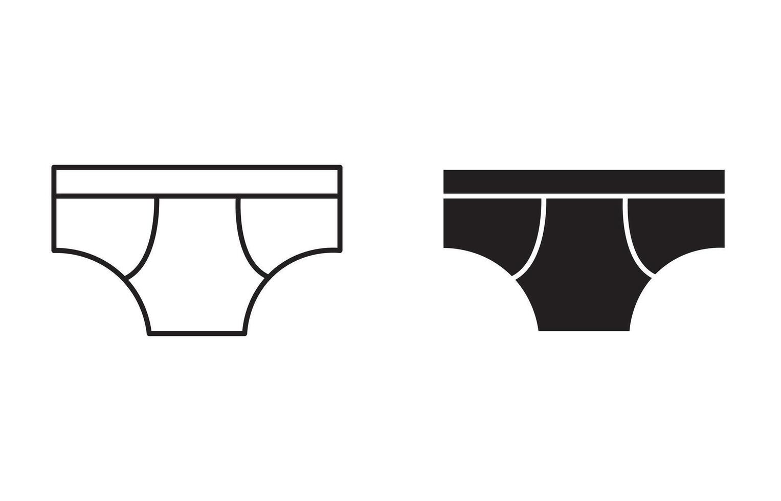 Mens Brief flat editable icon mark set. Mens Brief illustration with thin stroke vector