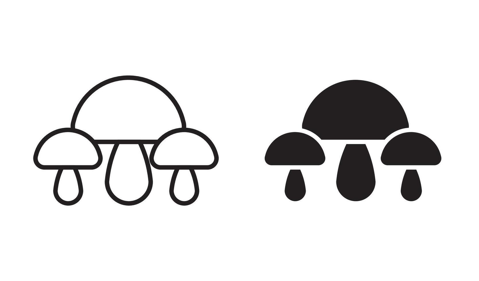 Mushroom outline icon collection or set. Mushroom Thin line art vector