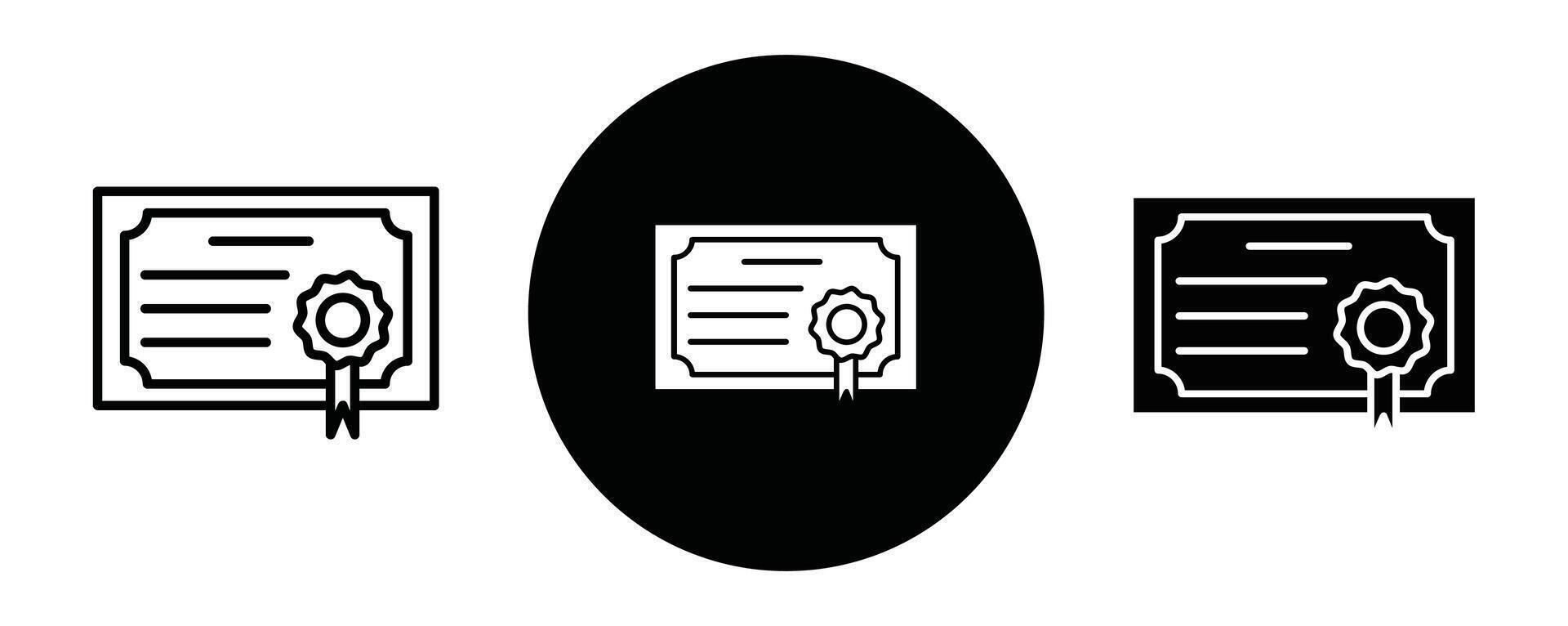 Certificate outline icon collection or set. Certificate Thin line art vector
