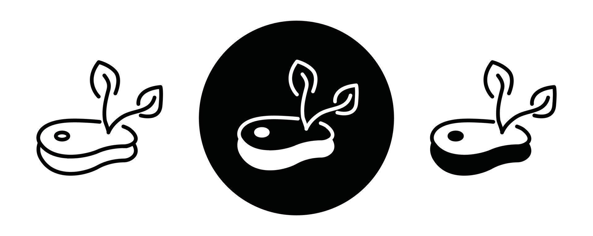Artificial vegan meat outline icon collection or set. Artificial vegan meat Thin line art vector