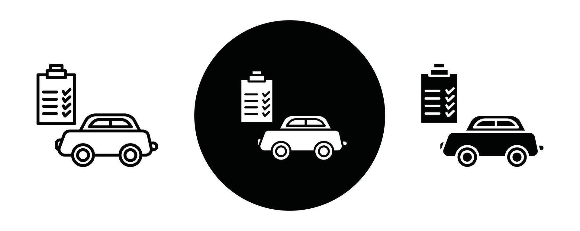 Car repair check list outline icon collection or set. Car repair check list Thin line art vector