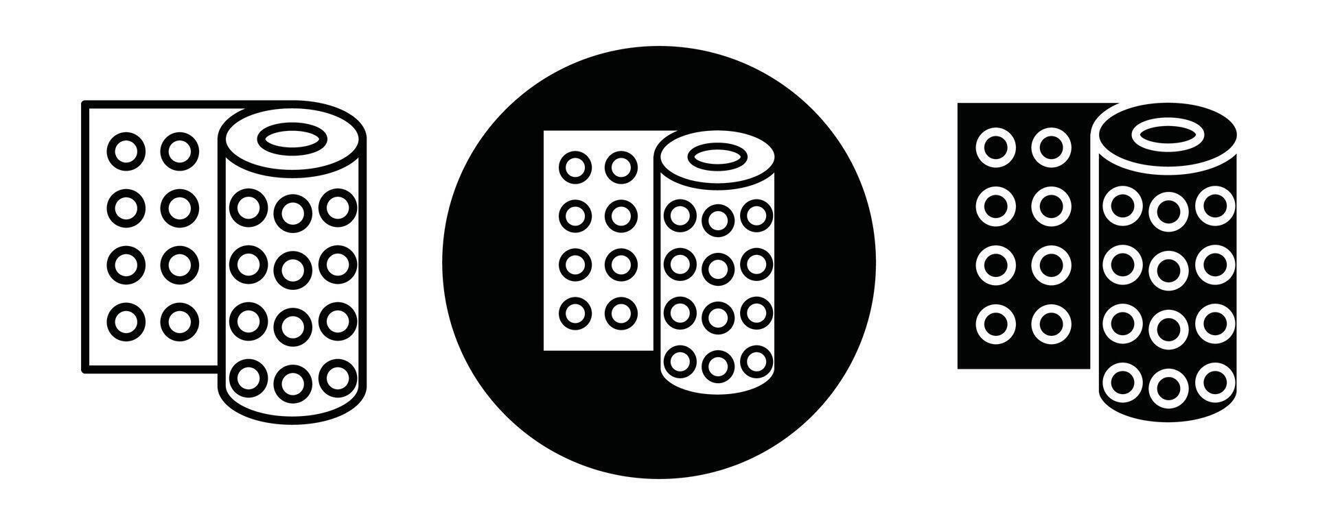 Bubble wrap outline icon collection or set. Bubble wrap Thin line art vector