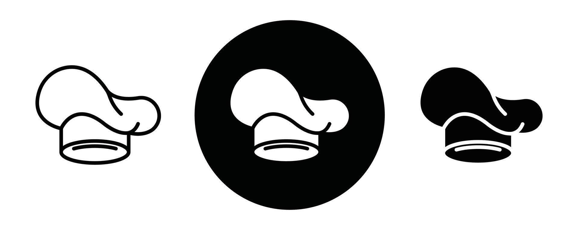 Chef hat outline icon collection or set. Chef hat Thin line art vector