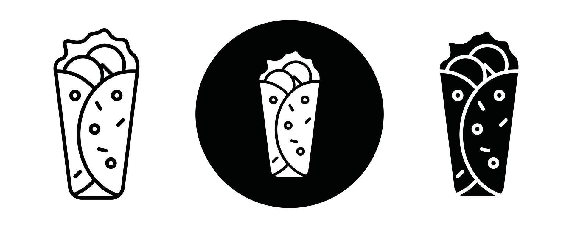Burrito outline icon collection or set. Burrito Thin line art vector