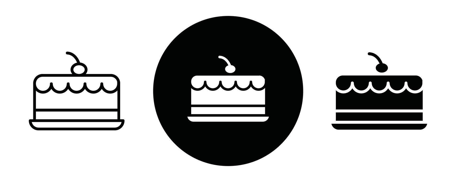 Cake outline icon collection or set. Cake Thin line art vector