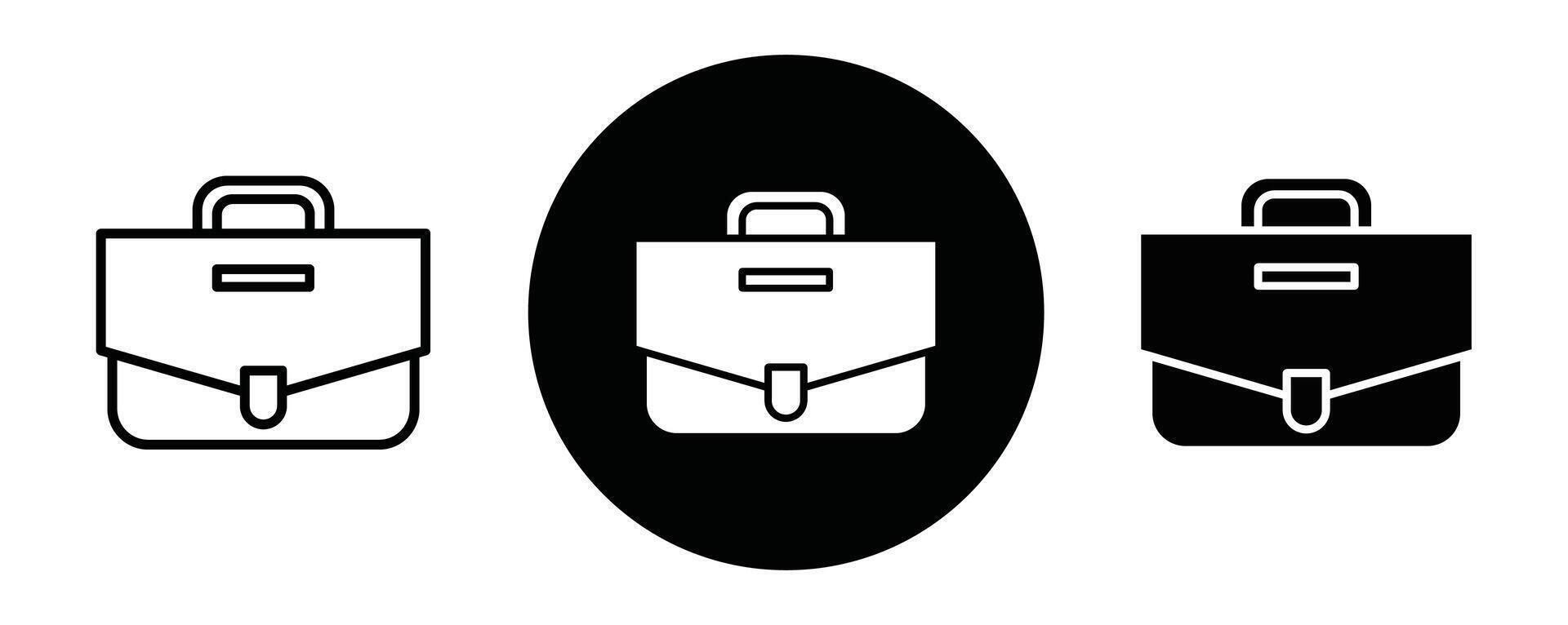 Briefcase outline icon collection or set. Briefcase Thin line art vector