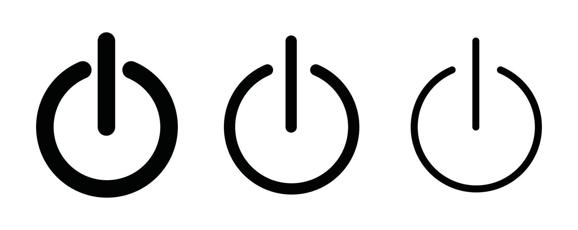 Button on off outline icon collection or set. Button on off Thin line art vector