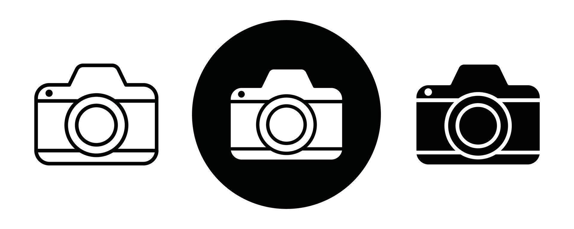 Camera outline icon collection or set. Camera Thin line art vector