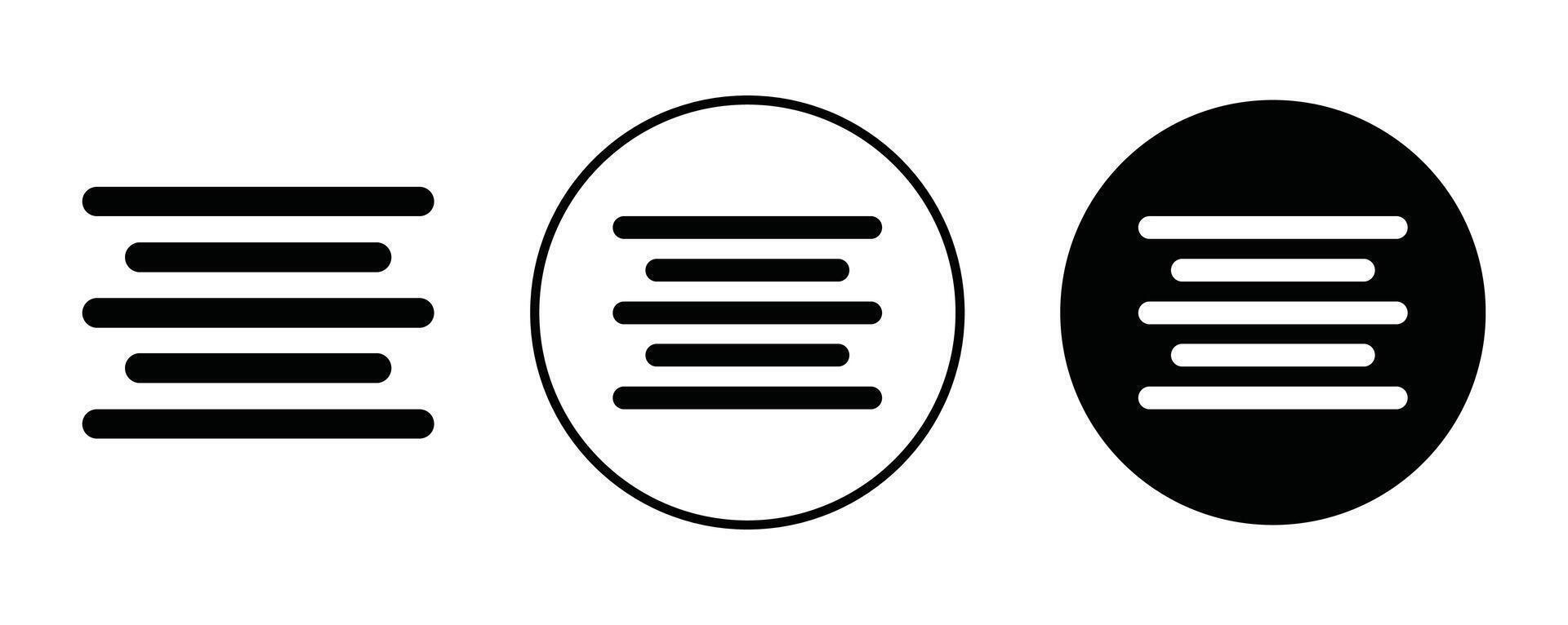 Center align outline icon collection or set. Center align Thin line art vector