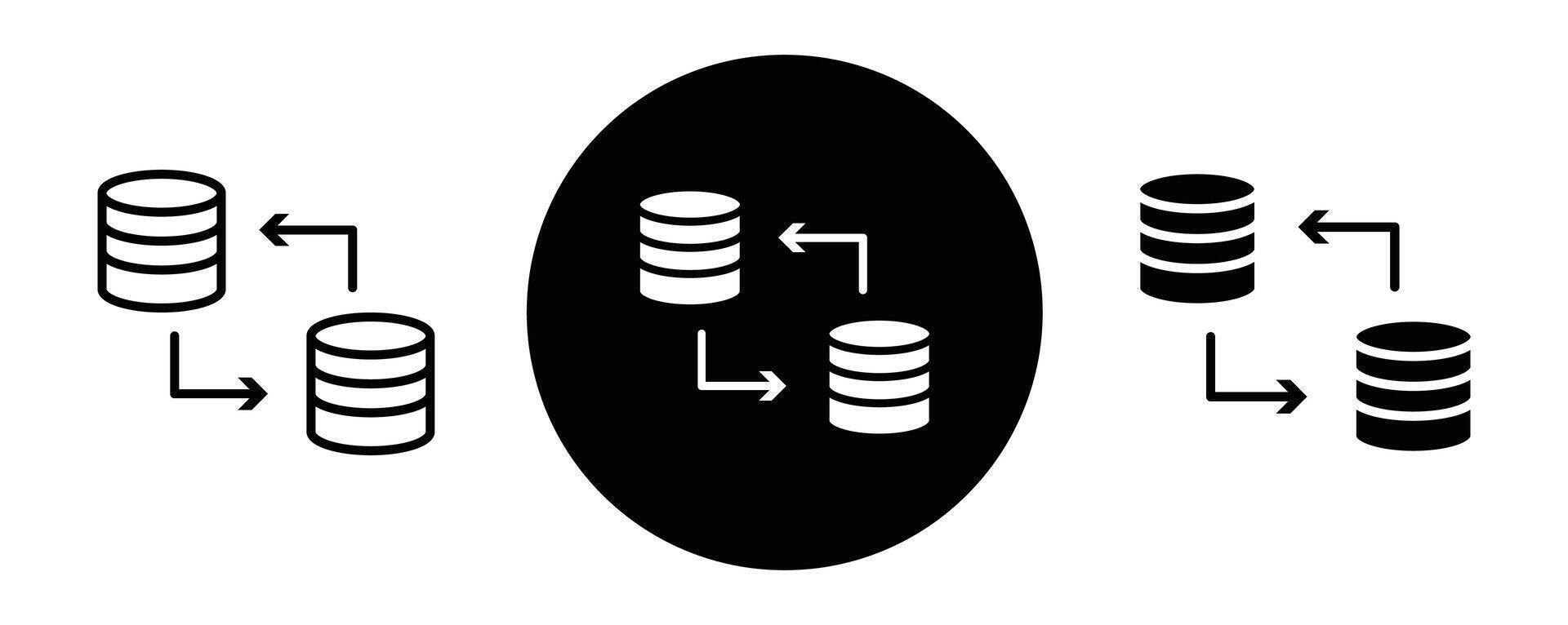 Data Migration outline icon collection or set. Data Migration Thin line art vector