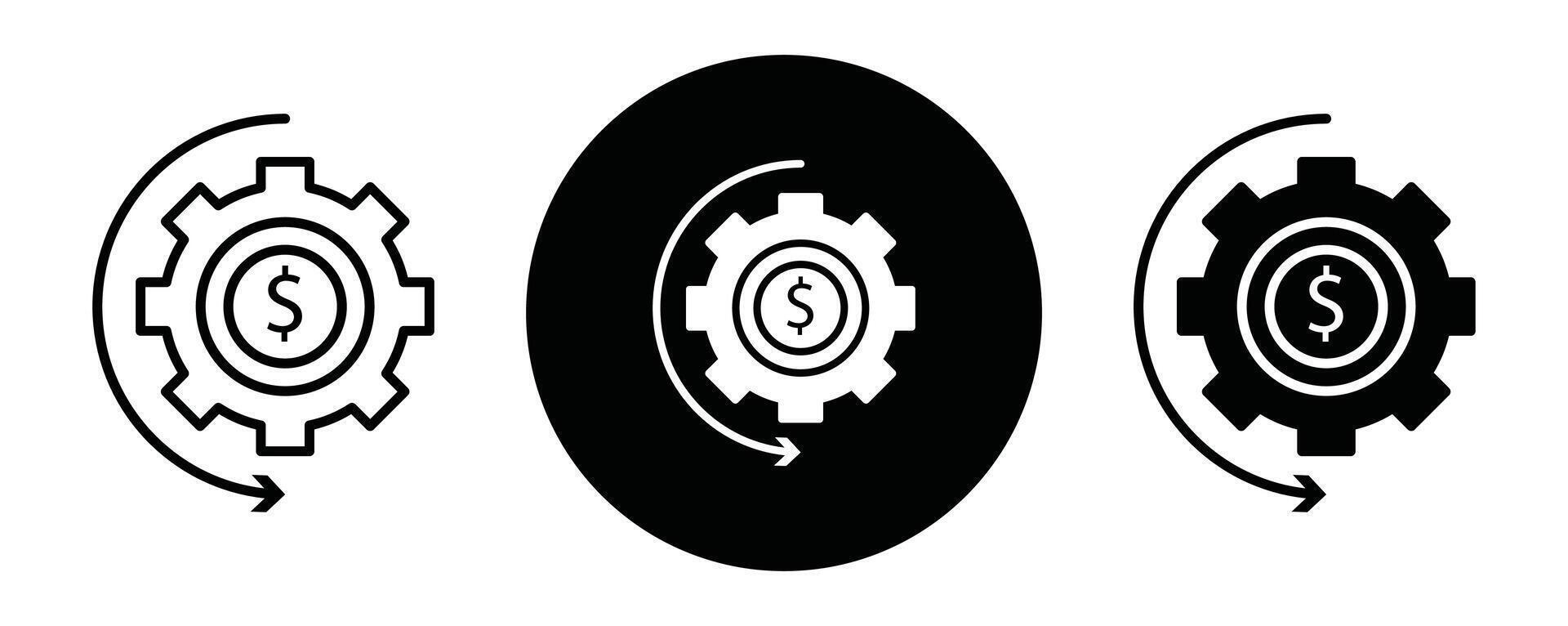 Costs optimization outline icon collection or set. Costs optimization Thin line art vector
