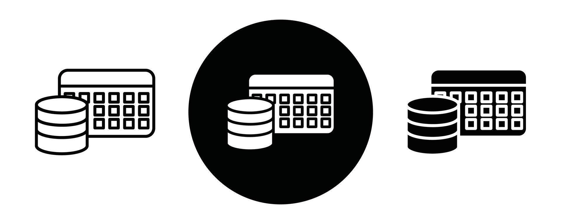 datos mesa contorno icono colección o colocar. datos mesa Delgado línea Arte vector