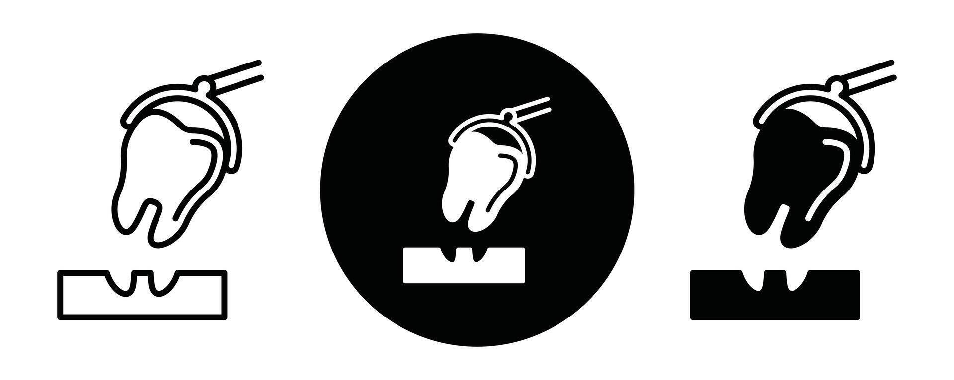 Extraction tooth icon line art vector