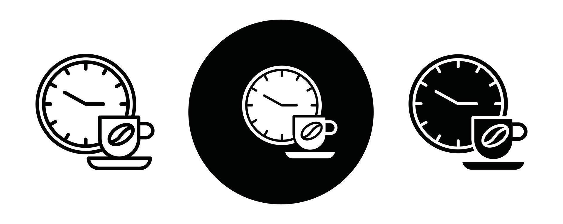 Coffee time outline icon collection or set. Coffee time Thin line art vector