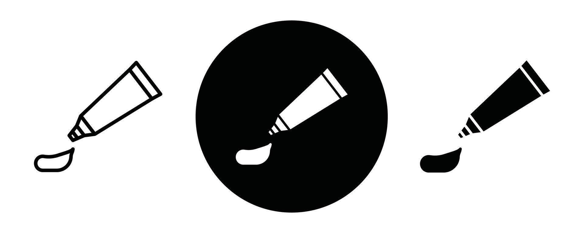 Cream tube outline icon collection or set. Cream tube Thin line art vector